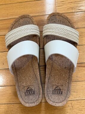 Reef Women’s Cream Dual-Strap Cork Slide Sandals